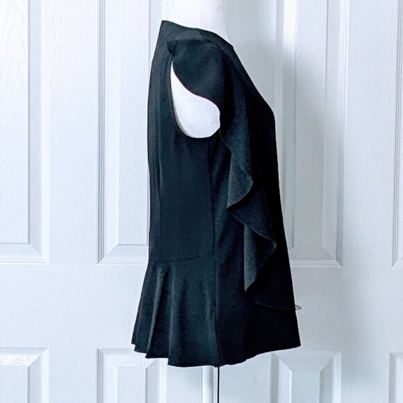 ANN TAYLOR Women's Sleeveless Ruffle Accent Blouse Top  Size S  Black  NWT - Picture 3 of 10